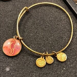 Alex and Ani Gold and Pink Charm Bracelet